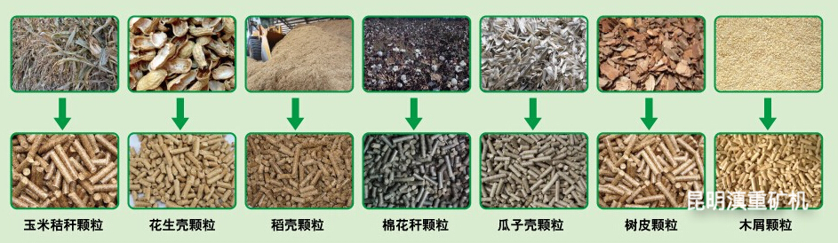 生物燃料颗粒机生产出来的各种制品