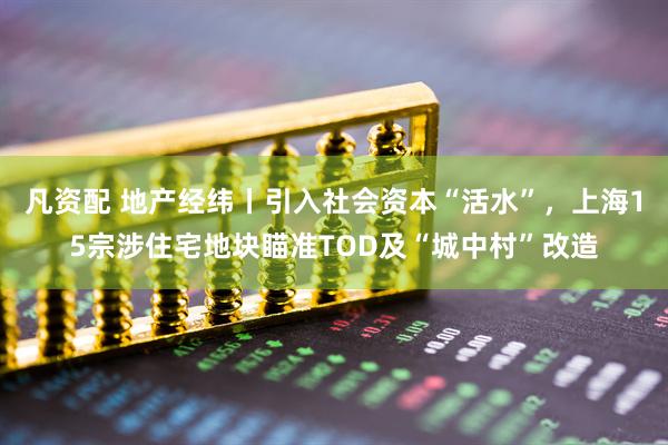 凡资配 地产经纬丨引入社会资本“活水”，上海15宗涉住宅地块瞄准TOD及“城中村”改造