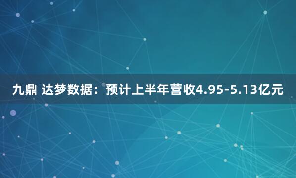 九鼎 达梦数据：预计上半年营收4.95-5.13亿元